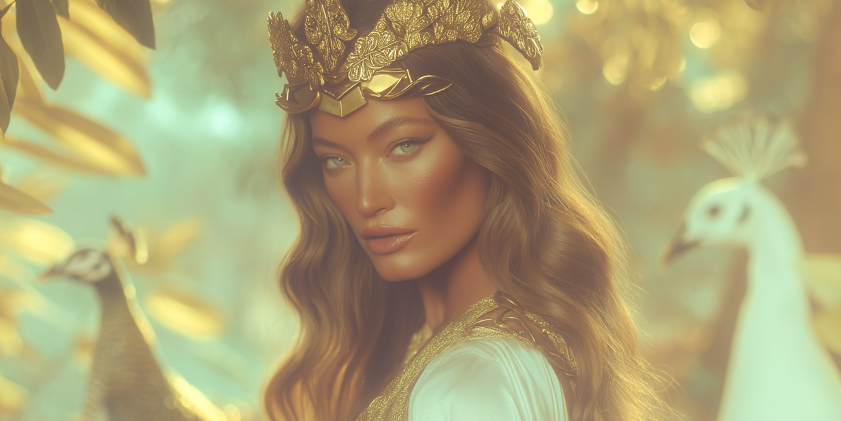 Regal goddess with peacocks – fantasy and luxury entwined-Skin care - empyrean